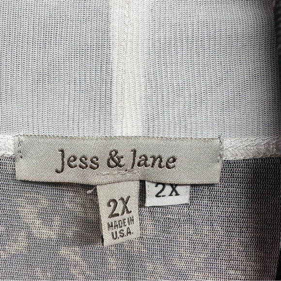 Jess & Jane Cardigan Womens 2X Mesh Open Knit USA Made Lagenlook Animal Print - Picture 3 of 8
